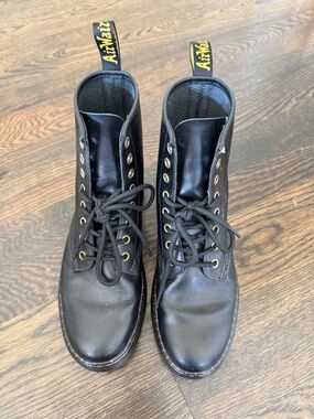 Dr. Martens Black Leather 8-Eye Lace-Up Boots